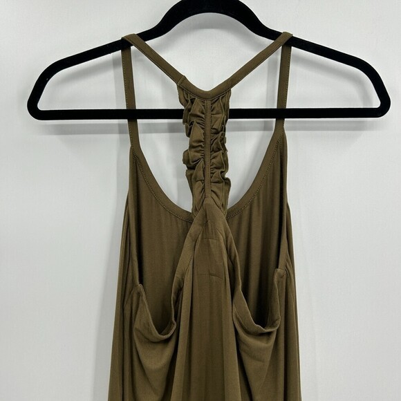 NWT CHASER Olive Green Ruffle Racerback Jersey Summer Tank Top Size Medium - Picture 5 of 6
